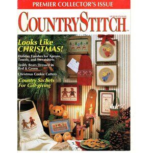 Country Stitch Magazine 1990 Premier Issue Cross Stitch Patterns Christmas
